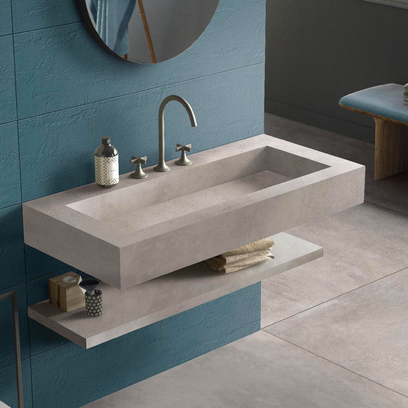 Mobile lavabo monolitico con vasca integrata
